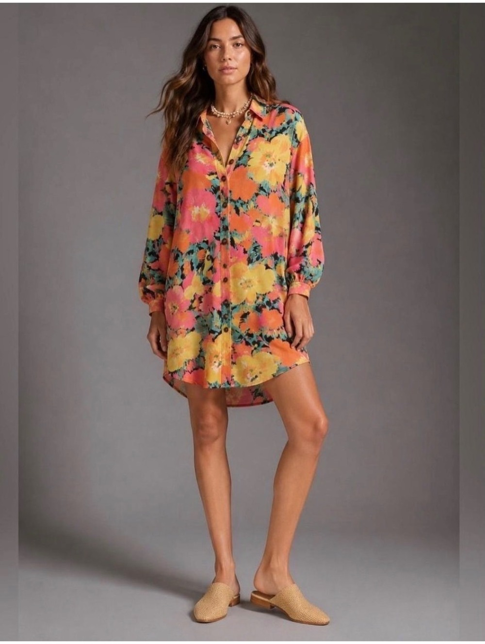 Jen's Pirate Booty Arabica Oversized Shirt Dress size XS